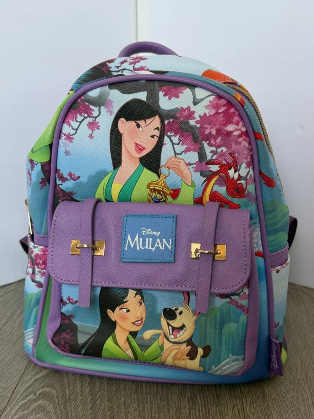 Disney Princess Mulan Mini Backpack Purple Faux Leather Book Bag 2020 11